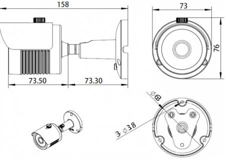 Комплект видеонаблюдения на 2 уличные камеры 5mpx